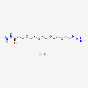 molecular formula C11H24ClN5O5 B8251285 3-[2-[2-[2-(2-Azidoethoxy)ethoxy]ethoxy]ethoxy]propanehydrazide;hydrochloride 