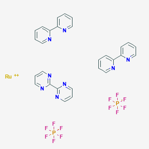 molecular formula C28H22F12N8P2Ru B8251307 2-Pyridin-2-ylpyridine;2-pyrimidin-2-ylpyrimidine;ruthenium(2+);dihexafluorophosphate 