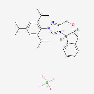 molecular formula C27H34BF4N3O B8251366 (1R,9S)-4-[2,4,6-tri(propan-2-yl)phenyl]-8-oxa-4,5-diaza-2-azoniatetracyclo[7.7.0.02,6.011,16]hexadeca-2,5,11,13,15-pentaene;tetrafluoroborate 