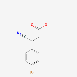 molecular formula C14H16BrNO2 B8251401 Tert-butyl 3-(4-bromophenyl)-3-cyanopropanoate 