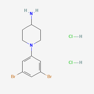 molecular formula C11H16Br2Cl2N2 B8251480 1-(3,5-Dibromophenyl)piperidin-4-amine;dihydrochloride 