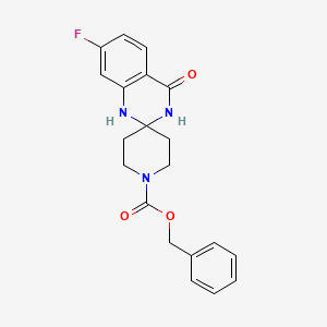 molecular formula C20H20FN3O3 B8251502 Benzyl 7-fluoro-4-oxospiro[1,3-dihydroquinazoline-2,4'-piperidine]-1'-carboxylate 