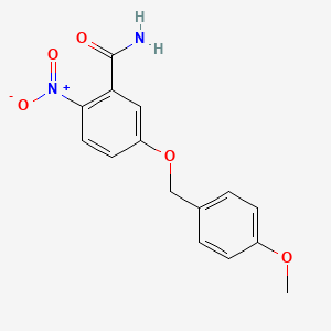 molecular formula C15H14N2O5 B8251572 5-[(4-Methoxyphenyl)methoxy]-2-nitrobenzamide 
