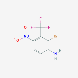molecular formula C7H4BrF3N2O2 B8251575 2-Bromo-4-nitro-3-(trifluoromethyl)aniline 