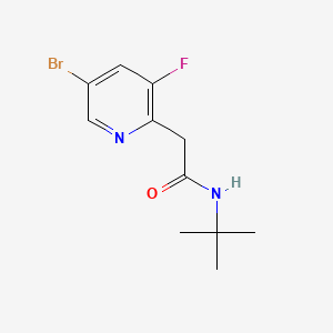 molecular formula C11H14BrFN2O B8251614 2-(5-bromo-3-fluoropyridin-2-yl)-N-tert-butylacetamide 