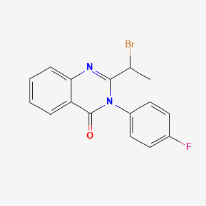 molecular formula C16H12BrFN2O B8251761 2-(1-Bromoethyl)3-(4-fluorophenyl)-3H-quinazolin-4-one 