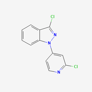 molecular formula C12H7Cl2N3 B8251765 3-chloro-1-(2-chloro-pyridin-4-yl)-1H-indazole 
