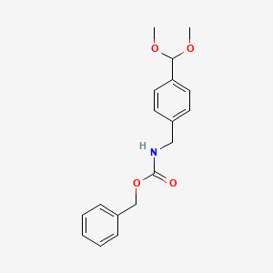 molecular formula C18H21NO4 B8251774 benzyl N-[[4-(dimethoxymethyl)phenyl]methyl]carbamate 