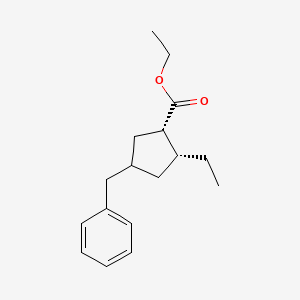 molecular formula C17H24O2 B8251825 ethyl (1S,2R)-4-benzyl-2-ethylcyclopentane-1-carboxylate 