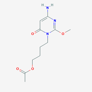 molecular formula C11H17N3O4 B8251877 6-Amino-2-methoxy-3-(4-acetoxybutyl)-4-pyrimidone 