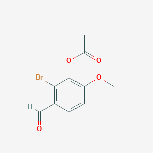 molecular formula C10H9BrO4 B8251915 (2-Bromo-3-formyl-6-methoxyphenyl) acetate 