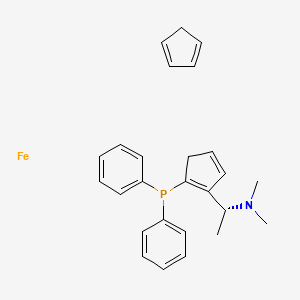 molecular formula C26H30FeNP B8251967 cyclopenta-1,3-diene;(1R)-1-(2-diphenylphosphanylcyclopenta-1,4-dien-1-yl)-N,N-dimethylethanamine;iron 