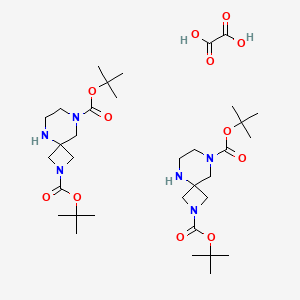 molecular formula C34H60N6O12 B8252049 Ditert-butyl 2,5,8-triazaspiro[3.5]nonane-2,8-dicarboxylate;oxalic acid 