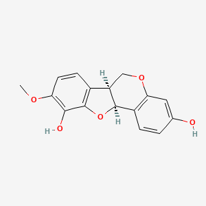 molecular formula C16H14O5 B8252077 6H-Benzofuro[3,2-c][1]benzopyran-3,10-diol, 6a,11a-dihydro-9-methoxy-, (6aS,11aS)- CAS No. 69853-46-9