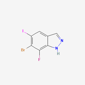 molecular formula C7H3BrFIN2 B8252099 6-Bromo-7-fluoro-5-iodo-1H-indazole 
