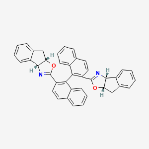 molecular formula C40H28N2O2 B8252162 (R)-2,2'-Bis((3aR,8aS)-3a,8a-dihydro-8H-indeno[1,2-d]oxazol-2-yl)-1,1'-binaphthalene 