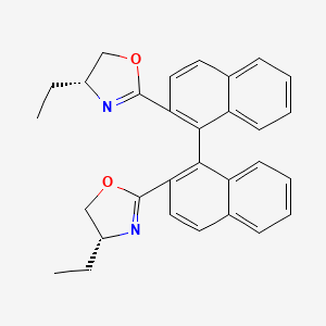 molecular formula C30H28N2O2 B8252183 (R)-2,2'-Bis((R)-4-ethyl-4,5-dihydrooxazol-2-yl)-1,1'-binaphthalene 