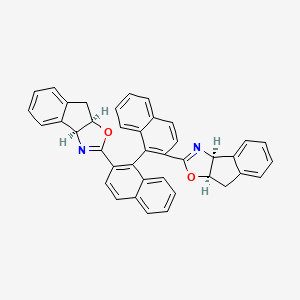 molecular formula C40H28N2O2 B8252185 (R)-2,2'-Bis((3aS,8aR)-3a,8a-dihydro-8H-indeno[1,2-d]oxazol-2-yl)-1,1'-binaphthalene 