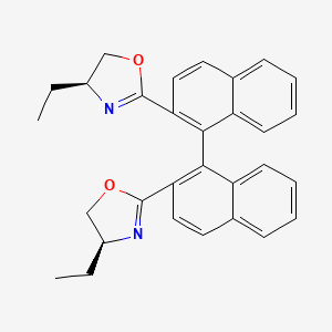 molecular formula C30H28N2O2 B8252192 (R)-2,2'-Bis((S)-4-ethyl-4,5-dihydrooxazol-2-yl)-1,1'-binaphthalene 