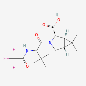 (1R,2S,5S)-3-((S)-3,3-dimethyl-2-(2,2,2-trifluoroacetamido)butanoyl)-6,6-dimethyl-3-azabicyclo[3.1.0]hexane-2-carboxylic acid