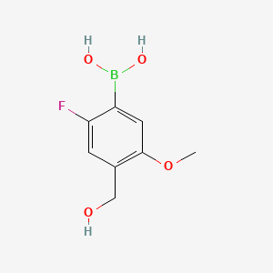 molecular formula C8H10BFO4 B8252250 (2-Fluoro-4-(hydroxymethyl)-5-methoxyphenyl)boronic acid 