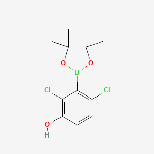 molecular formula C12H15BCl2O3 B8252257 2,4-Dichloro-3-(4,4,5,5-tetramethyl-1,3,2-dioxaborolan-2-yl)phenol 
