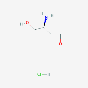 molecular formula C5H12ClNO2 B8252284 (2S)-2-Amino-2-oxetan-3-ylethan-1-ol hydrochloride 