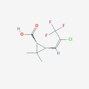 molecular formula C9H10ClF3O2 B8252285 (1R,3R)-3-[(E)-2-chloro-3,3,3-trifluoroprop-1-enyl]-2,2-dimethylcyclopropane-1-carboxylic acid 