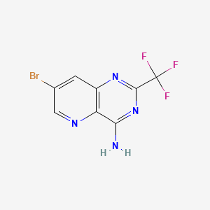 molecular formula C8H4BrF3N4 B8252297 7-Bromo-2-(trifluoromethyl)pyrido[3,2-d]pyrimidin-4-amine 