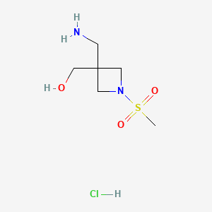 [3-(Aminomethyl)-1-methylsulfonylazetidin-3-yl]methanol;hydrochloride