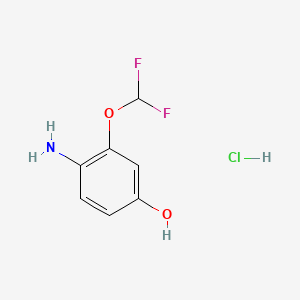 molecular formula C7H8ClF2NO2 B8252319 4-Amino-3-(difluoromethoxy)phenol;hydrochloride 
