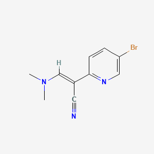molecular formula C10H10BrN3 B8252372 (Z)-2-(5-bromopyridin-2-yl)-3-(dimethylamino)prop-2-enenitrile 