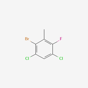 molecular formula C7H4BrCl2F B8252403 2-Bromo-1,5-dichloro-4-fluoro-3-methylbenzene 