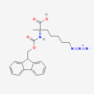 molecular formula C23H26N4O4 B8252456 (2S)-7-azido-2-(9H-fluoren-9-ylmethoxycarbonylamino)-2-methylheptanoic acid 