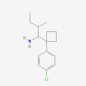 molecular formula C15H22ClN B8252480 1-[1-(4-Chlorophenyl)cyclobutyl]-2-methylbutan-1-amine 