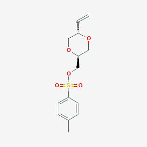 molecular formula C14H18O5S B8252509 ((2S,5S)-5-vinyl-1,4-dioxan-2-yl)methyl 4-methylbenzenesulfonate 