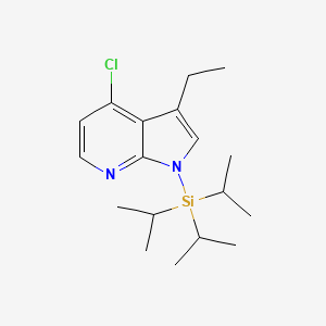 molecular formula C18H29ClN2Si B8252518 4-chloro-3-ethyl-1-(triisopropylsilyl)-1H-pyrrolo[2,3-b]pyridine 
