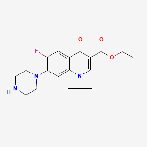 molecular formula C20H26FN3O3 B8252539 Ethyl 1-tert-butyl-6-fluoro-4-oxo-7-piperazin-1-ylquinoline-3-carboxylate 