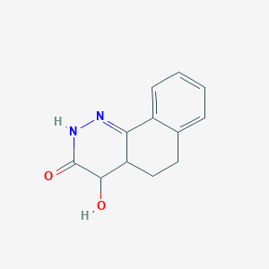 molecular formula C12H12N2O2 B8252542 4-hydroxy-4,4a,5,6-tetrahydro-2H-benzo[h]cinnolin-3-one 
