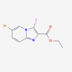 molecular formula C10H8BrIN2O2 B8252627 6-Bromo-3-iodo-imidazo[1,2-A]pyridine-2-carboxylic acid ethyl ester 