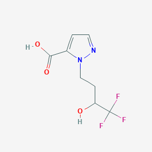 molecular formula C8H9F3N2O3 B8252635 2-(4,4,4-Trifluoro-3-hydroxybutyl)pyrazole-3-carboxylic acid 