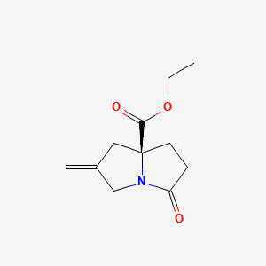 molecular formula C11H15NO3 B8252637 ethyl (8S)-6-methylidene-3-oxo-1,2,5,7-tetrahydropyrrolizine-8-carboxylate 