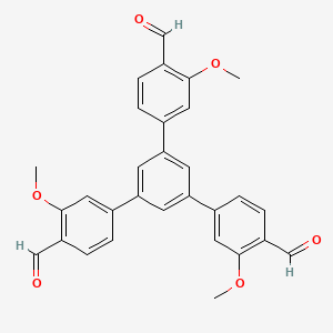 5'-(4-Formyl-3-methoxyphenyl)-3,3''-dimethoxy-[1,1':3',1''-terphenyl]-4,4''-dicarbaldehyde