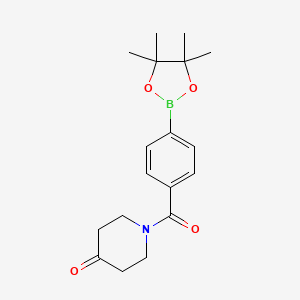 molecular formula C18H24BNO4 B8252705 1-(4-(4,4,5,5-Tetramethyl-1,3,2-dioxaborolan-2-yl)benzoyl)piperidin-4-one 