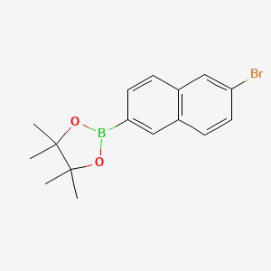 molecular formula C16H18BBrO2 B8252731 2-(6-Bromonaphthalen-2-yl)-4,4,5,5-tetramethyl-1,3,2-dioxaborolane 