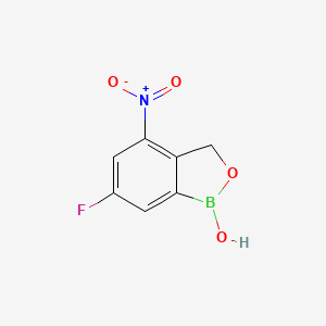 molecular formula C7H5BFNO4 B8252827 6-Fluoro-4-nitrobenzo[c][1,2]oxaborol-1(3H)-ol 