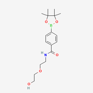 molecular formula C17H26BNO5 B8252877 N-(2-(2-Hydroxyethoxy)ethyl)-4-(4,4,5,5-tetramethyl-1,3,2-dioxaborolan-2-yl)benzamide 