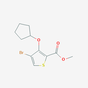 molecular formula C11H13BrO3S B8252892 Methyl 4-bromo-3-(cyclopentyloxy)thiophene-2-carboxylate 