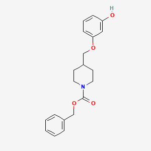 molecular formula C20H23NO4 B8252899 Benzyl 4-((3-hydroxyphenoxy)methyl)piperidine-1-carboxylate 
