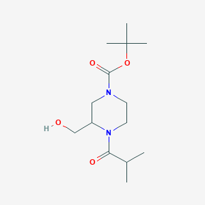 molecular formula C14H26N2O4 B8252919 tert-Butyl 3-(hydroxymethyl)-4-isobutyrylpiperazine-1-carboxylate 